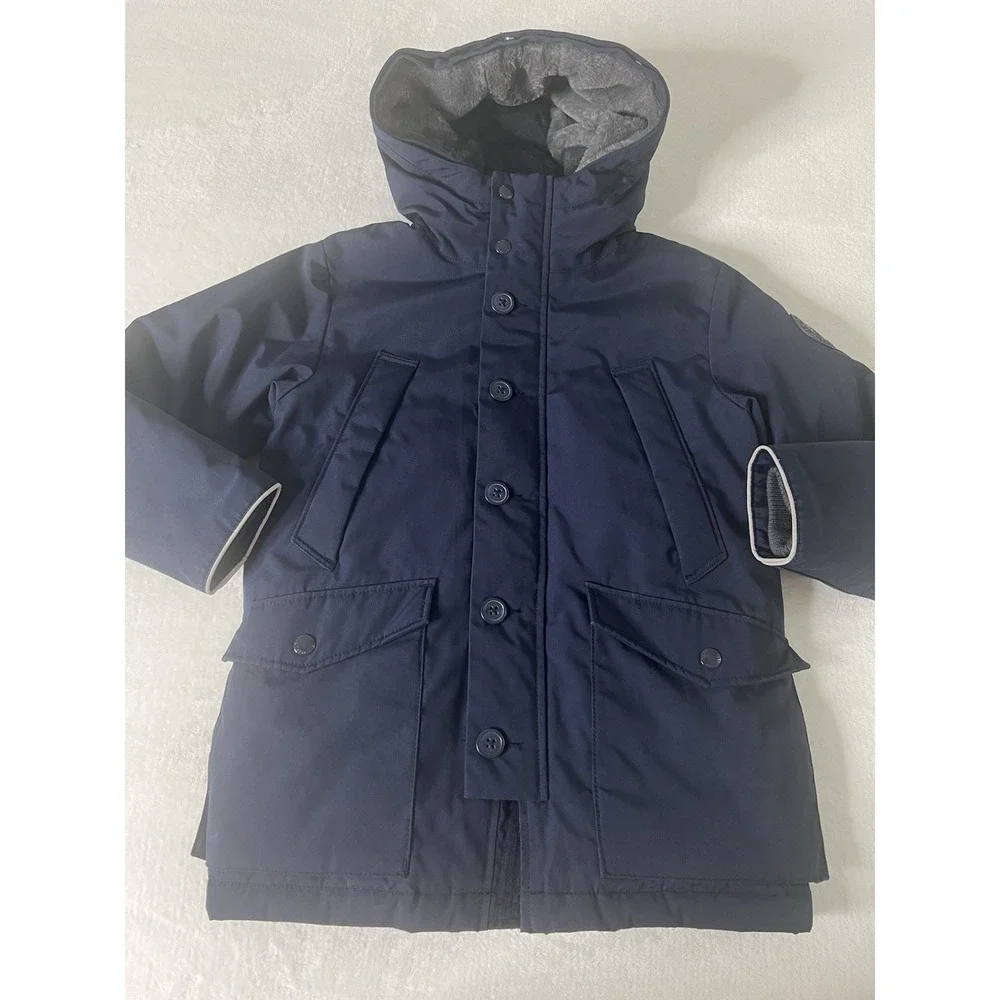 GAP‎ Kids Unisex ColdControl Max Parka Navy Blue Insulated Cozy Fleece Pockets M